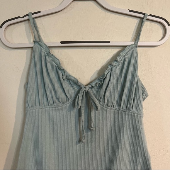 Wild Fable Tank Ruffled Tie Front Bodysuit M - Picture 3 of 7